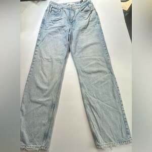 Zara x Good American Jeans Women Light Wash Straight Leg High Rise Sz 4/36